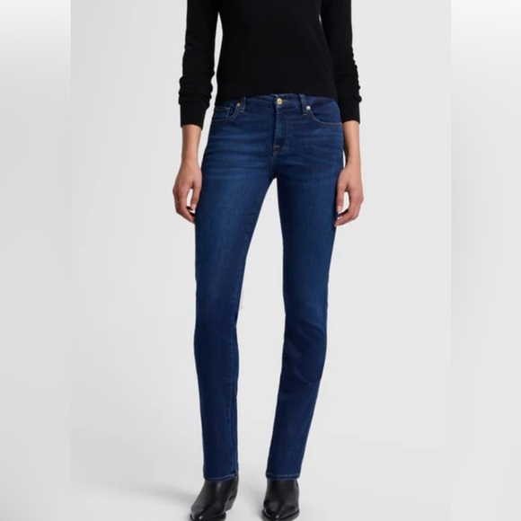 7 For All Mankind Straight Leg Mid-Rise Women’s Size 28 - Picture 1 of 7
